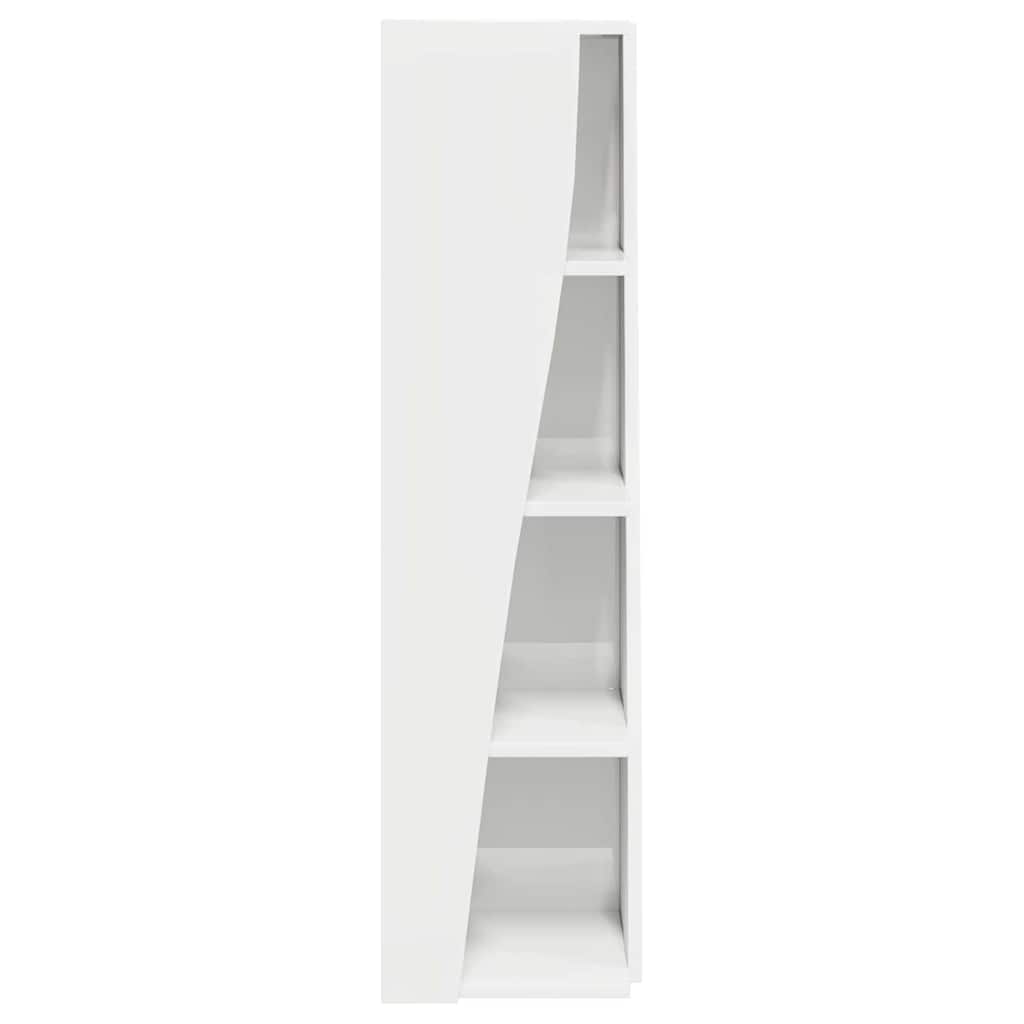 Dulap de colt Alb 27,5x27x102cm Lemn compozit — imaginea 7