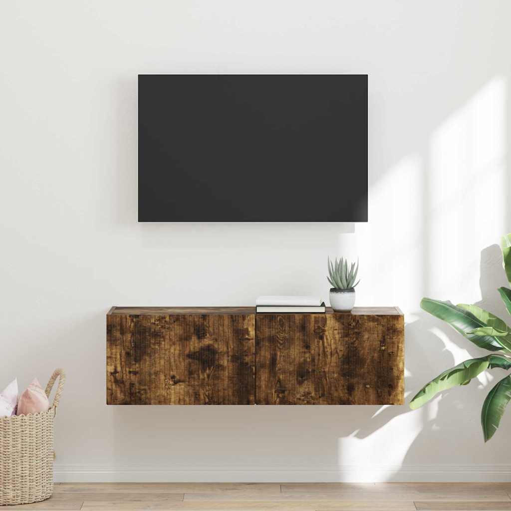 Dulap TV de perete Pe perete Stejar fumuriu 60 x 31 x 29.5 cm — imaginea 2