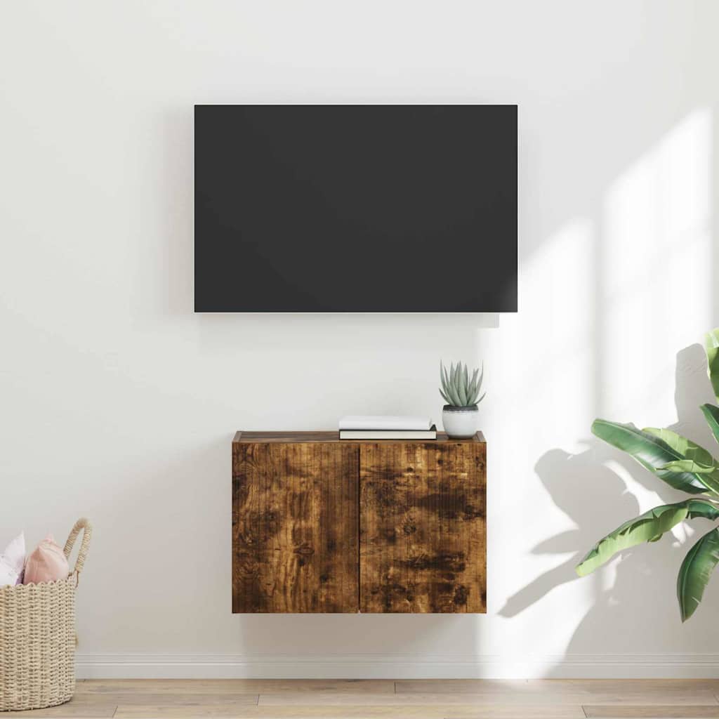 Dulap TV de perete Pe perete Stejar fumuriu 59,5 x 31 x 40 cm — imaginea 2