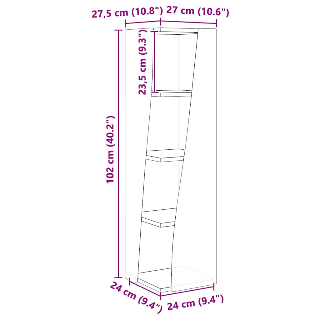 Dulap de colt Alb 27,5x27x102cm Lemn compozit — imaginea 10