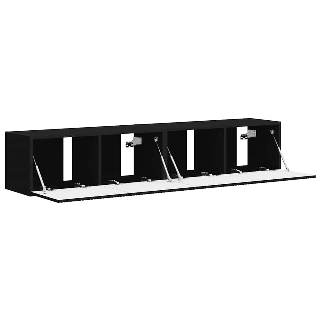 Dulap TV de perete 2 pcs Negru 60 x 31 x 29.5 cm Lemn compozit — imaginea 7
