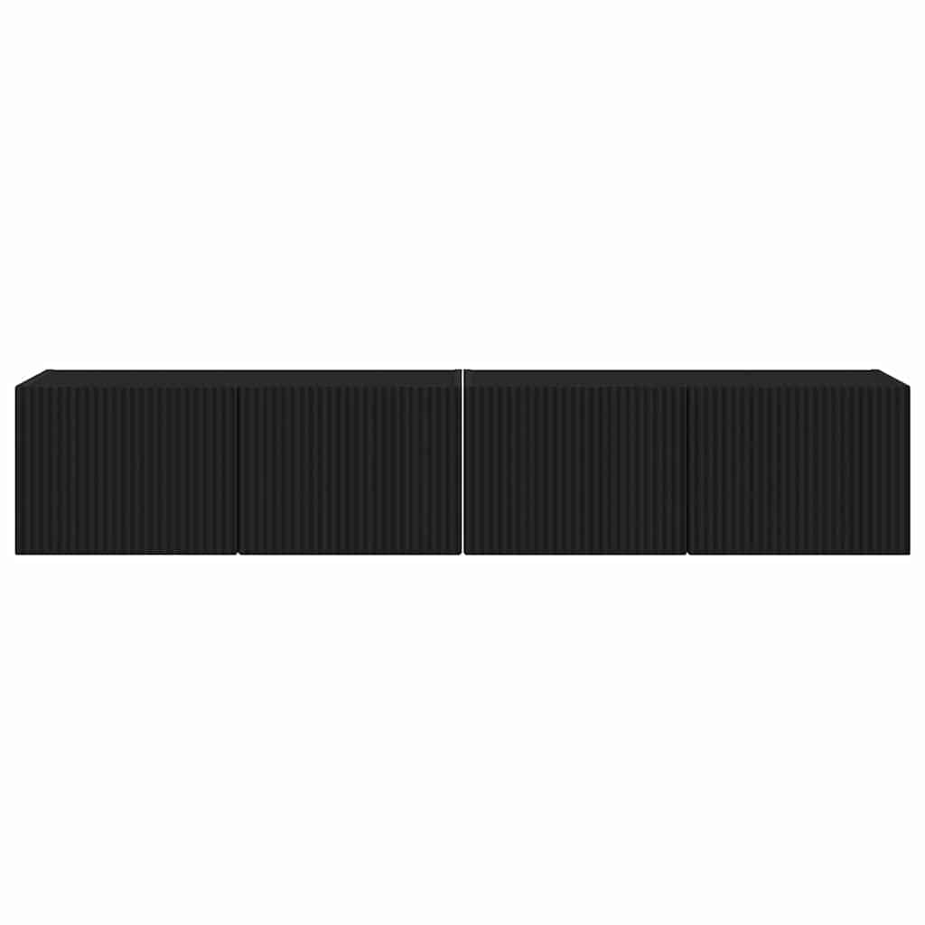 Dulap TV de perete 2 pcs Negru 60 x 31 x 29.5 cm Lemn compozit — imaginea 8