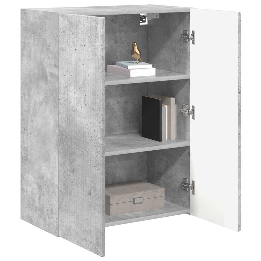 Dulap TV de perete Pe perete Gri din beton 59,5 x 31 x 80 cm — imaginea 4