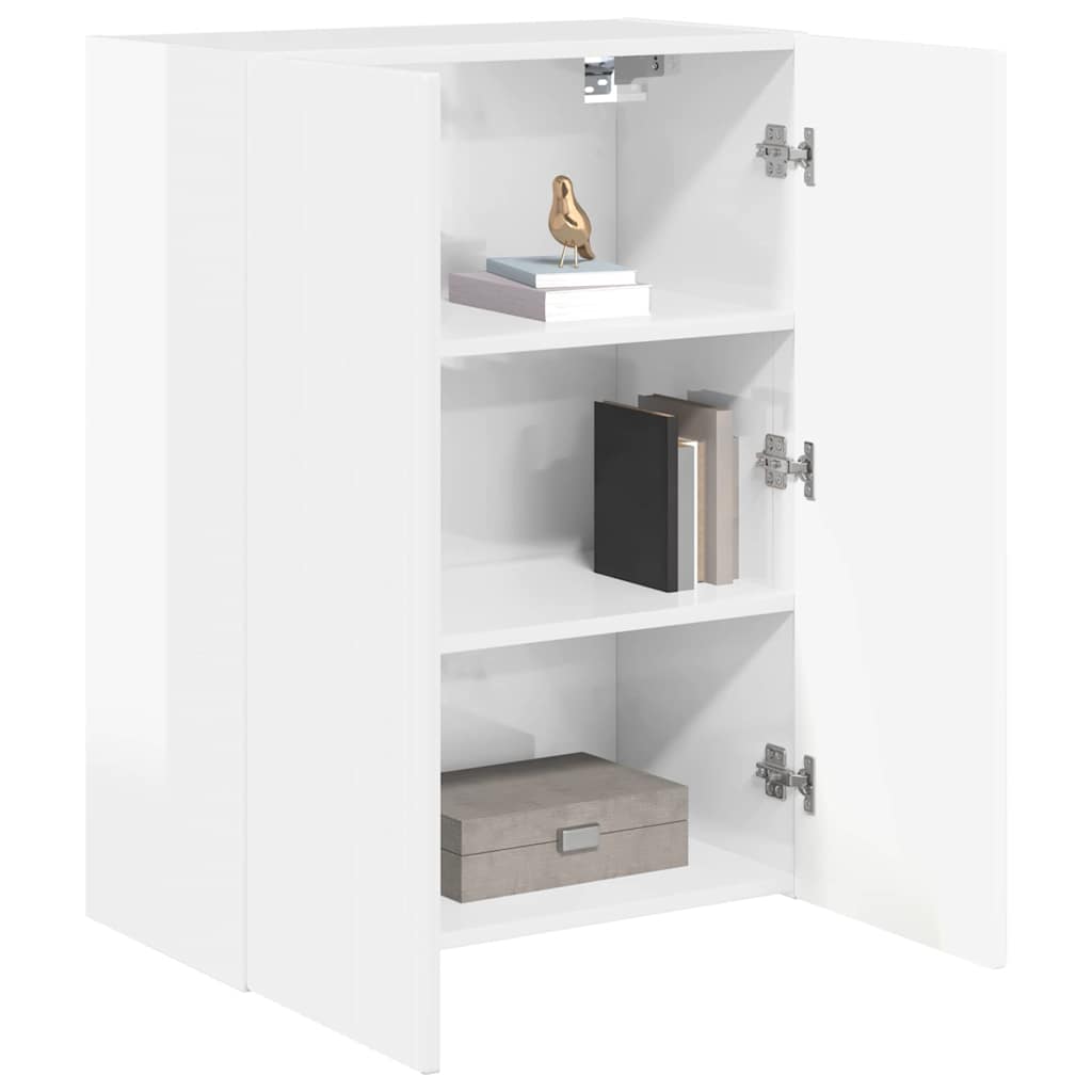 Dulap TV de perete Alb lucios 59,5 x 31 x 80 cm Lemn compozit — imaginea 4