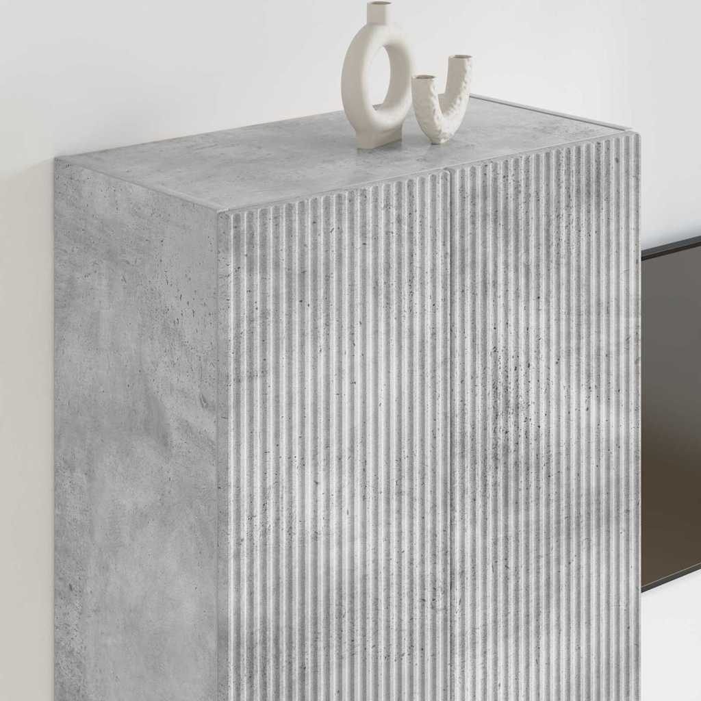 Dulap TV de perete Pe perete Gri din beton 59,5 x 31 x 80 cm — imaginea 5
