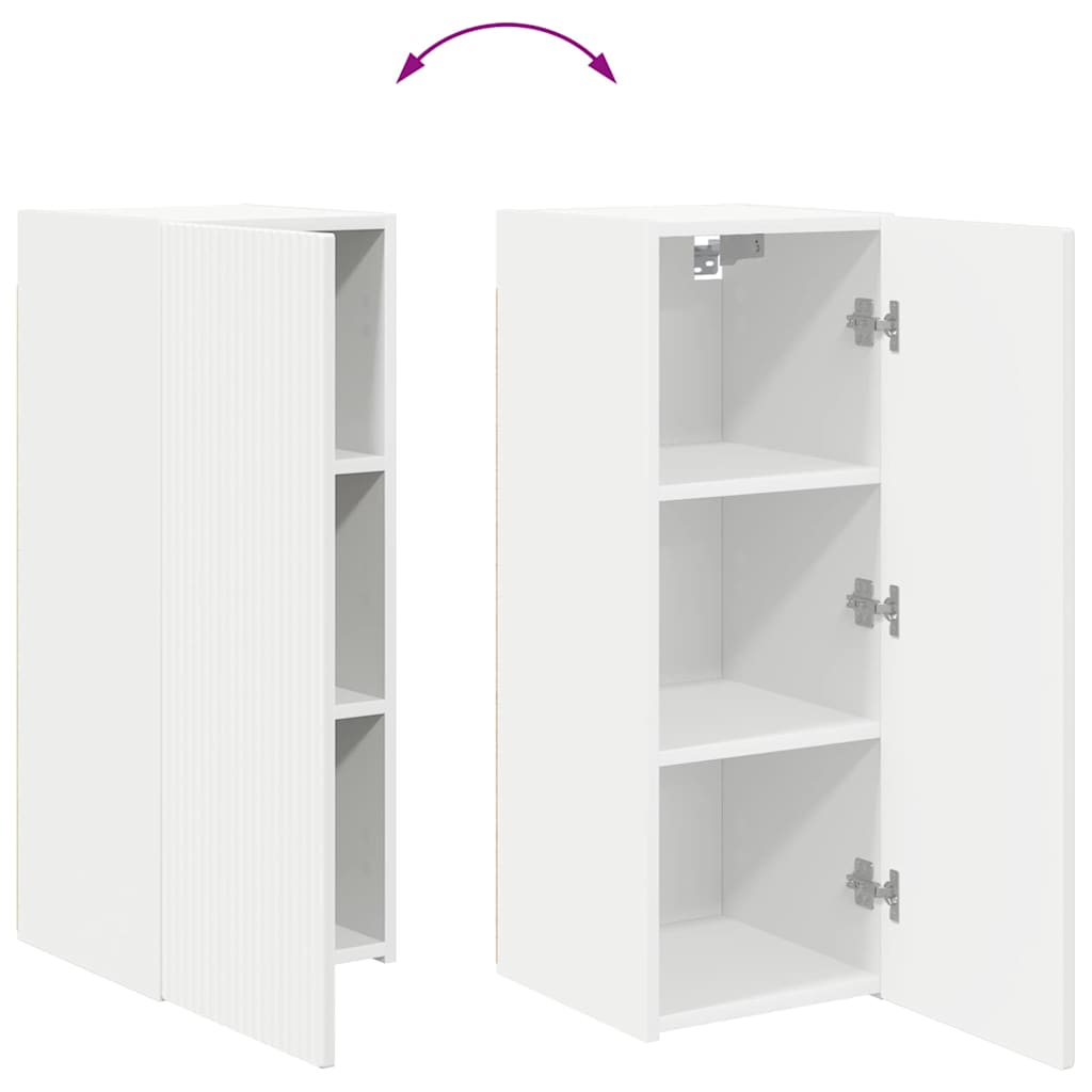 Dulap TV de perete Pe perete Alb 30 x 31 x 80 cm Lemn compozit — imaginea 12