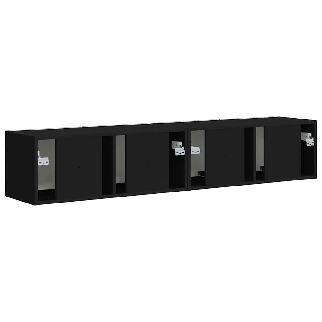 Dulap TV de perete 2 pcs Negru 60 x 31 x 29.5 cm Lemn compozit — imaginea 10