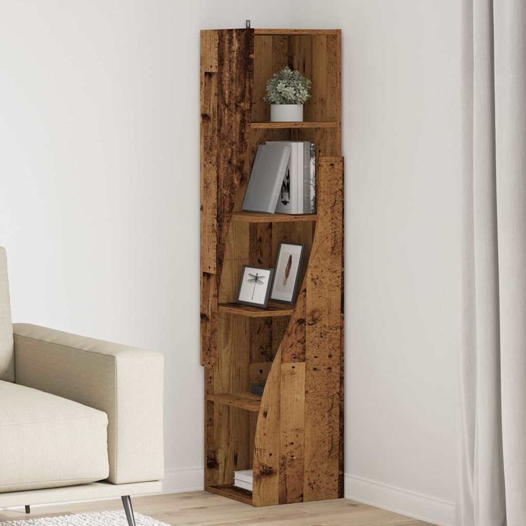 Dulap de colt Alb 32x32x140cm Lemn compozit — imaginea 2