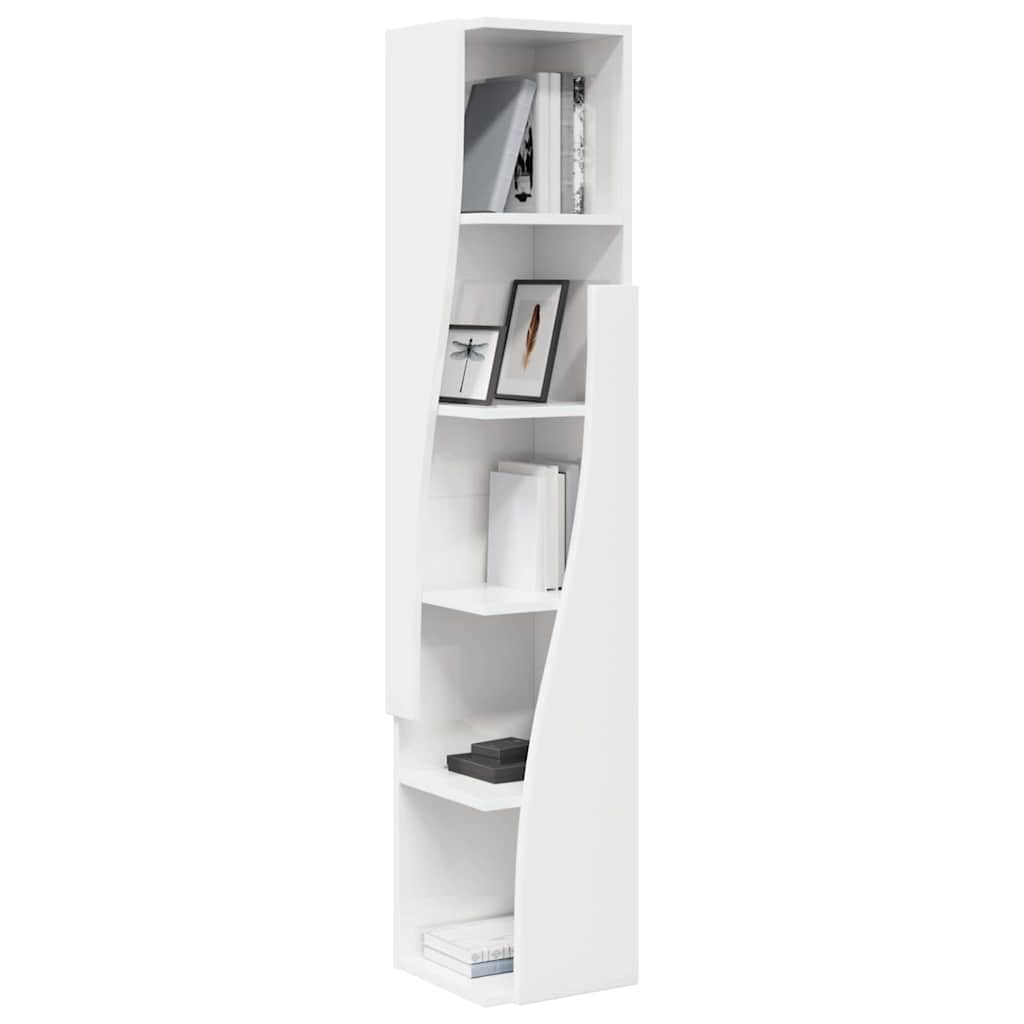 Dulap de colt Alb 27,5x27x140cm Lemn compozit — imaginea 4
