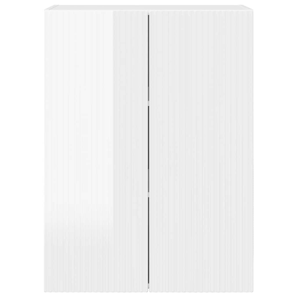 Dulap TV de perete Alb lucios 59,5 x 31 x 80 cm Lemn compozit — imaginea 7
