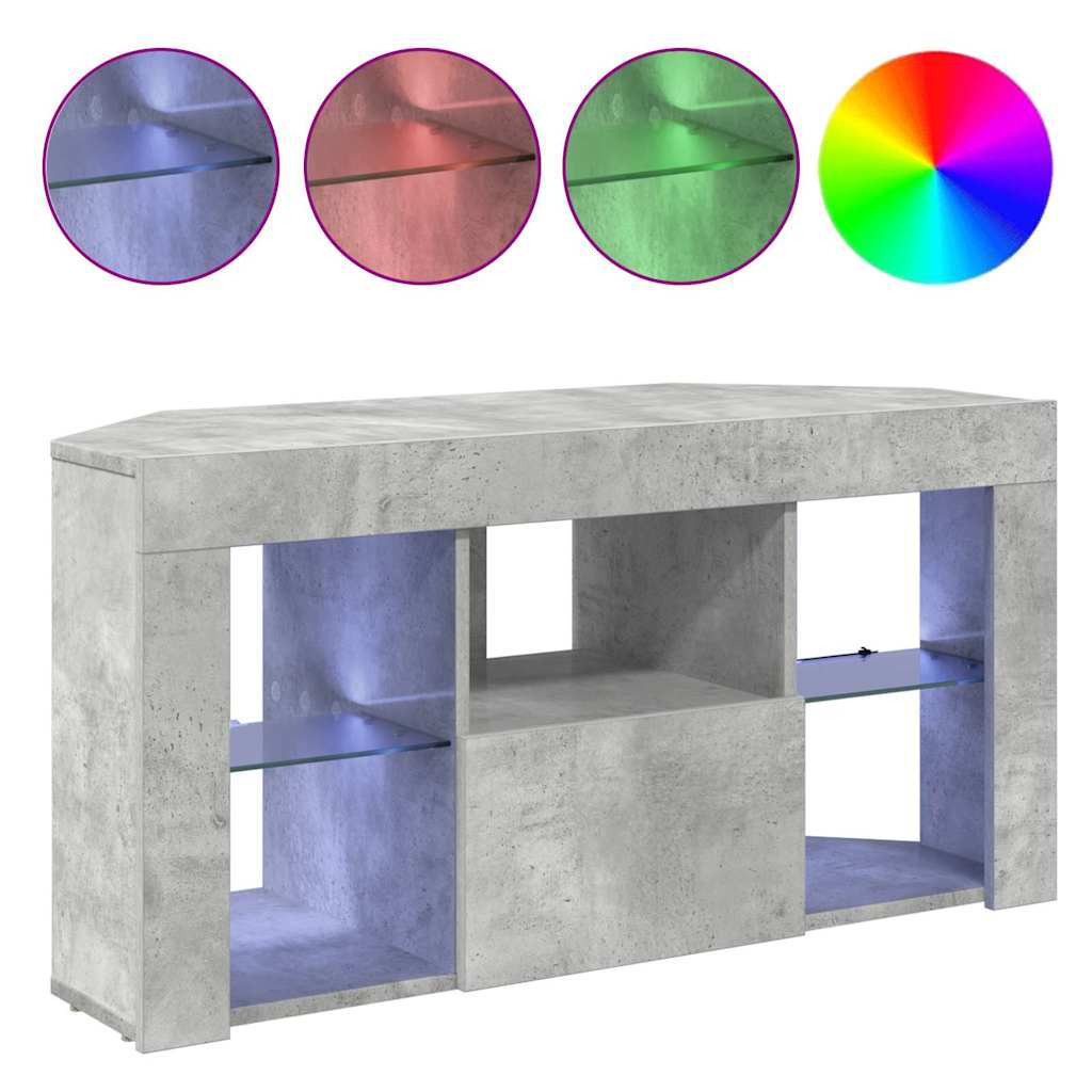 Sifonier LED pentru TV coltar Gri din beton 103 x 40 x 50 cm — imaginea 5