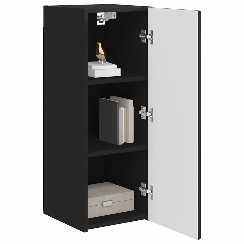 Dulap TV de perete Negru 30 x 31 x 80 cm Lemn compozit — imaginea 4