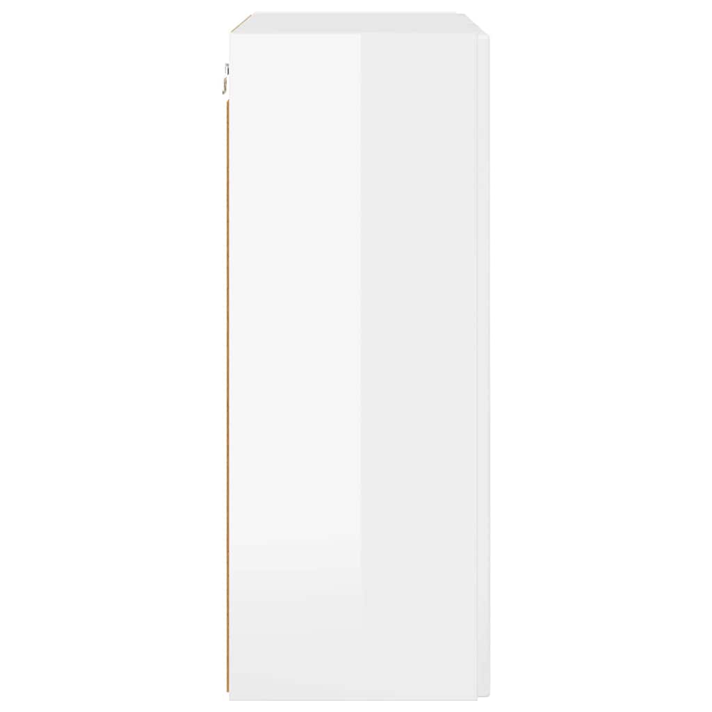 Dulap TV de perete Alb lucios 59,5 x 31 x 80 cm Lemn compozit — imaginea 8