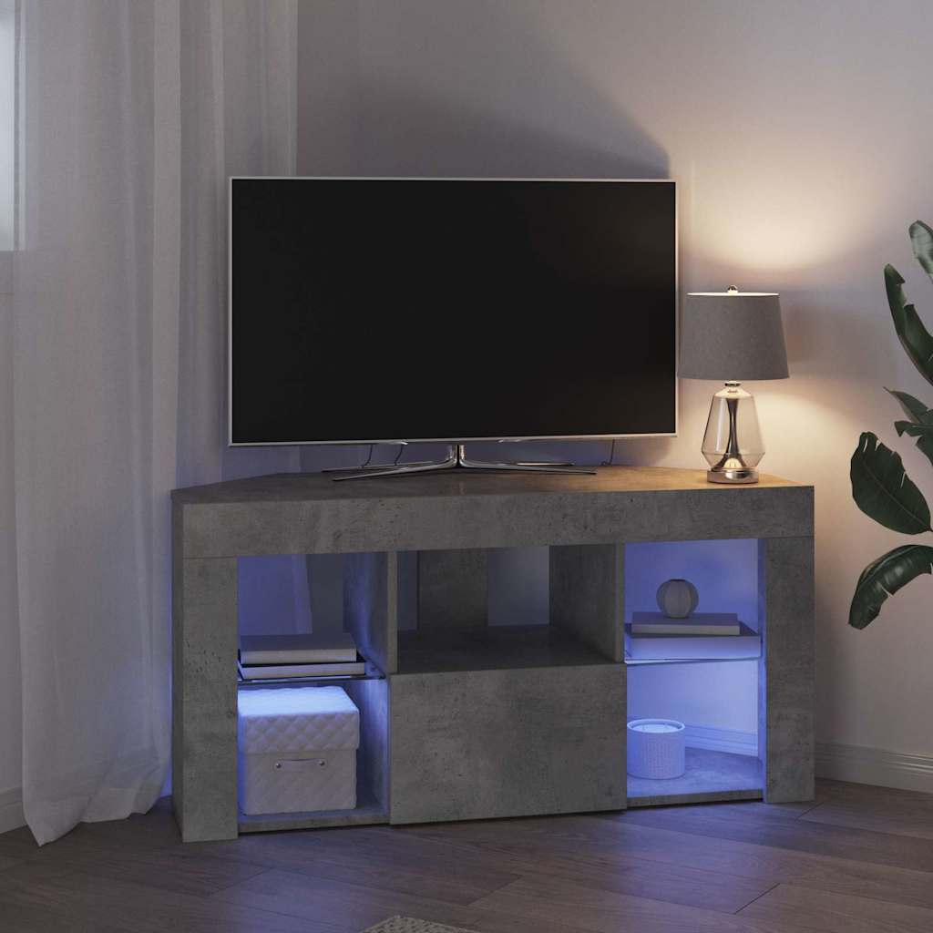 Sifonier LED pentru TV coltar Gri din beton 103 x 40 x 50 cm — imaginea 6