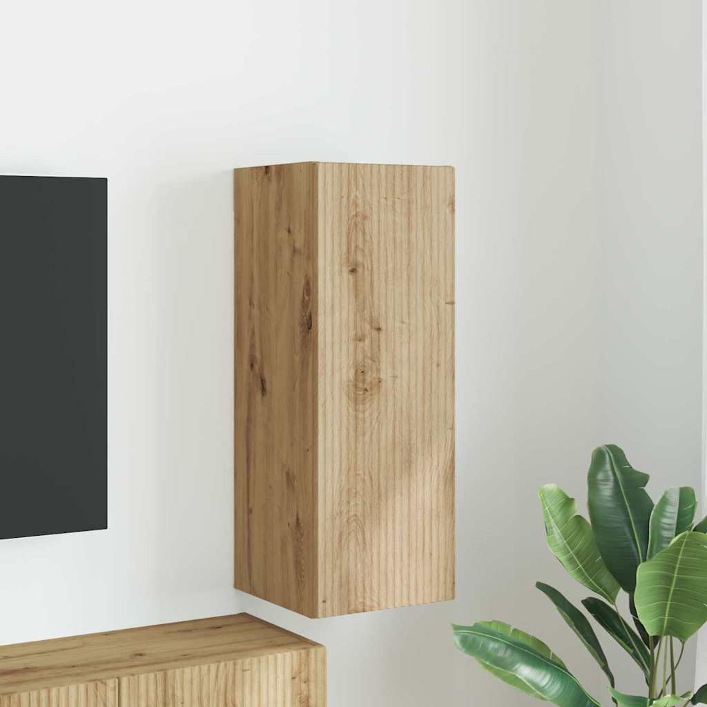 Dulap TV de perete Pe perete Stejar artizanal 30 x 31 x 80 cm — imaginea 2