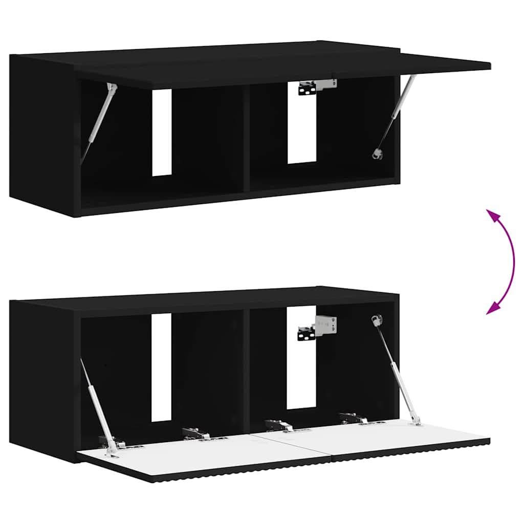 Dulap TV de perete 2 pcs Negru 60 x 31 x 29.5 cm Lemn compozit — imaginea 13