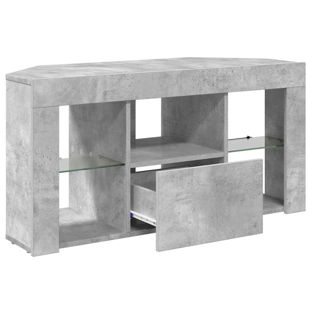 Sifonier LED pentru TV coltar Gri din beton 103 x 40 x 50 cm — imaginea 8