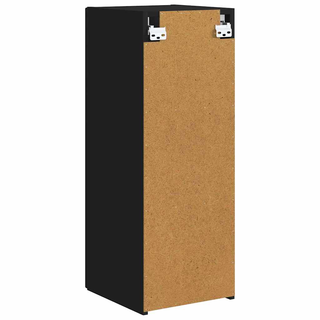Dulap TV de perete 2 pcs Negru 30 x 31 x 80 cm Lemn compozit — imaginea 3