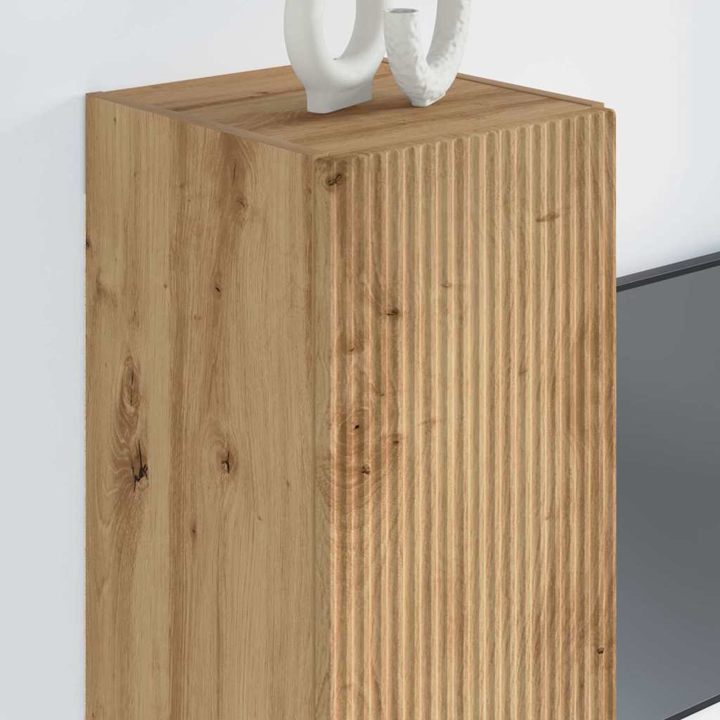 Dulap TV de perete Pe perete Stejar artizanal 30 x 31 x 80 cm — imaginea 5