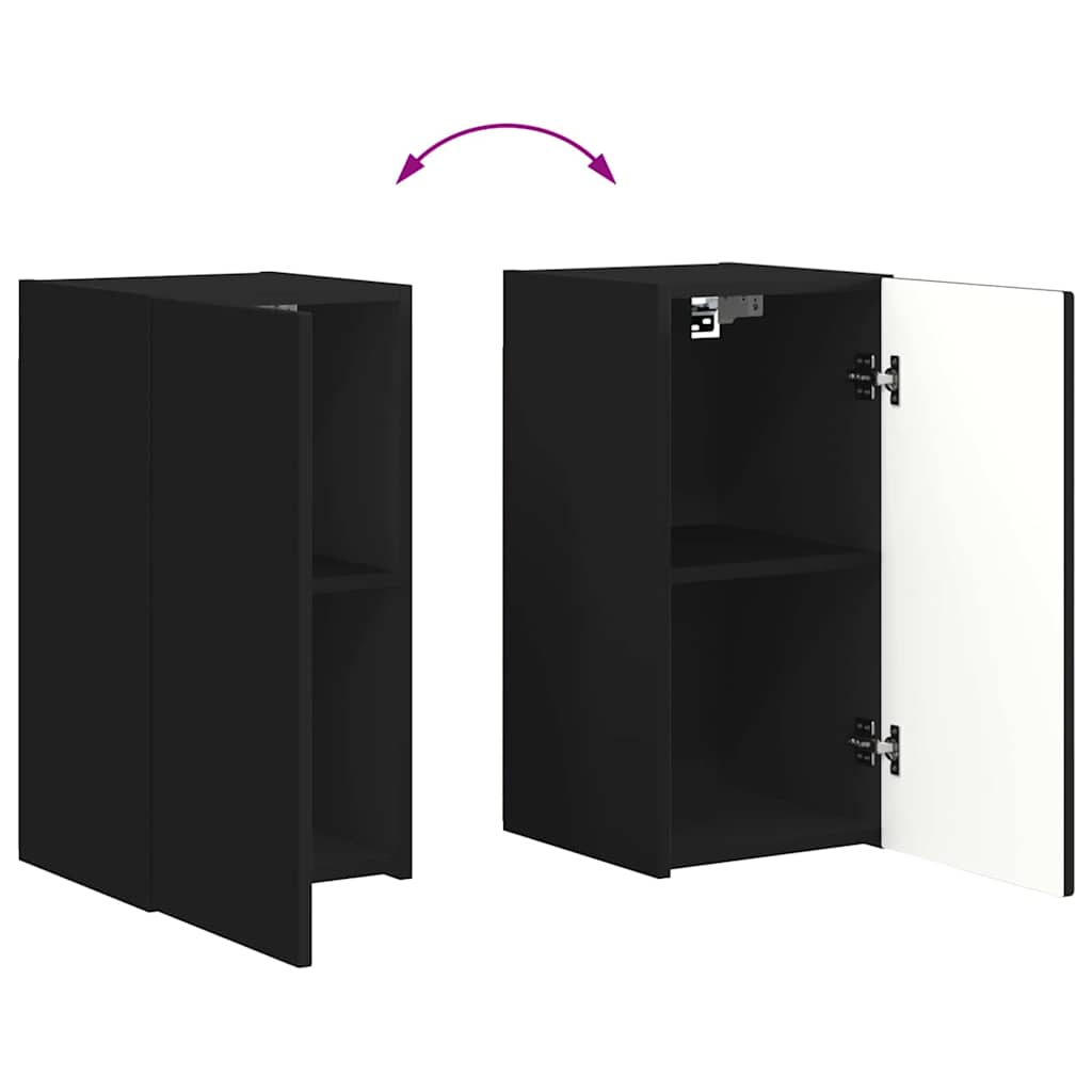 Dulap TV de perete Negru 30 x 31 x 60 cm Lemn compozit — imaginea 13