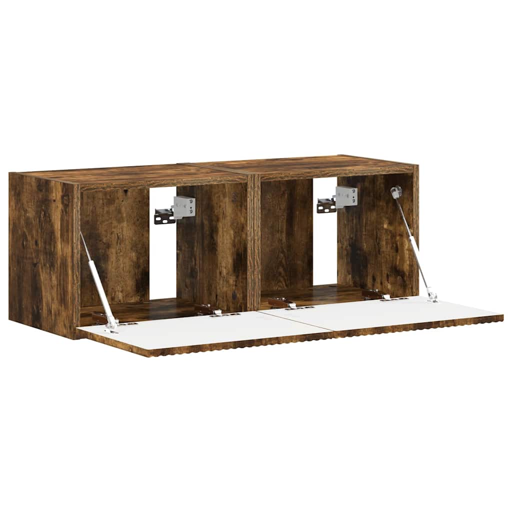Dulap TV de perete 2 pcs Stejar fumuriu 60 x 31 x 29.5 cm — imaginea 6
