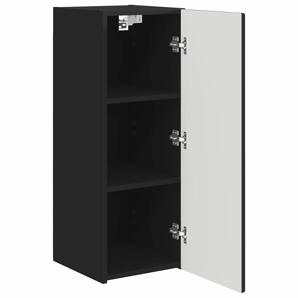 Dulap TV de perete 2 pcs Negru 30 x 31 x 80 cm Lemn compozit — imaginea 7