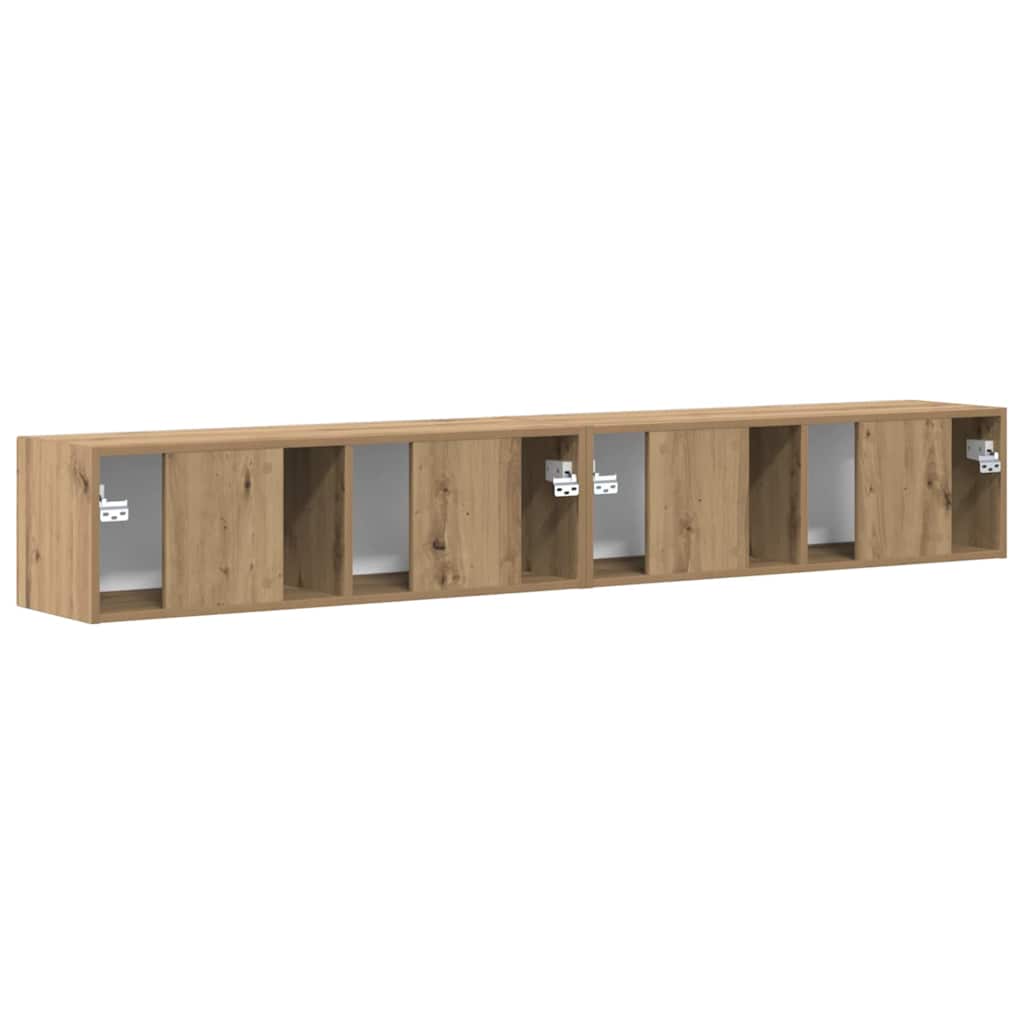 Dulap TV de perete 2 pcs Stejar artizanal 60 x 31 x 29.5 cm — imaginea 10