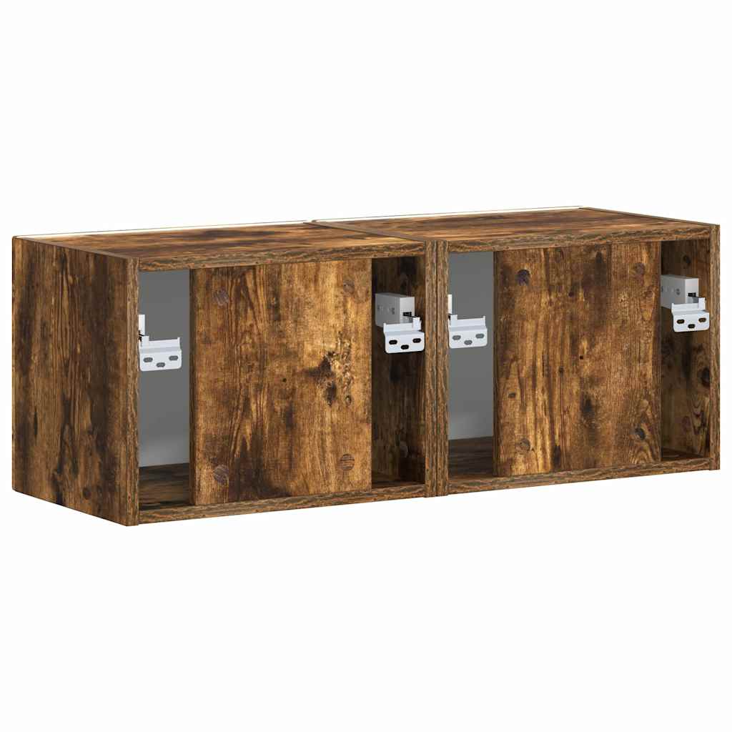 Dulap TV de perete 2 pcs Stejar fumuriu 60 x 31 x 29.5 cm — imaginea 10