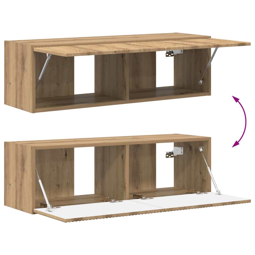 Dulap TV de perete 2 pcs Stejar artizanal 60 x 31 x 29.5 cm — imaginea 13