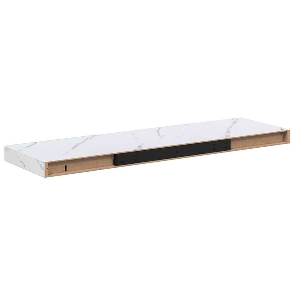 Raft de perete Pe perete 2 pcs Marmura alba 90 x 23,5 x 4 cm — imaginea 9