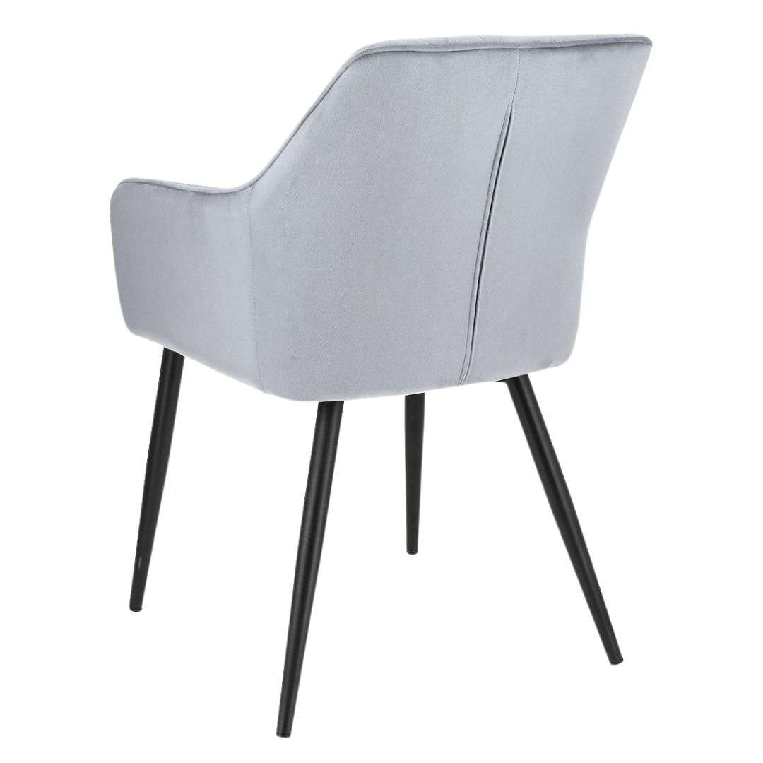 Scaun tapitat din catifea gri, APIS, cu picioare metalice – design modern, confortabil, brand Jumi — imaginea 3