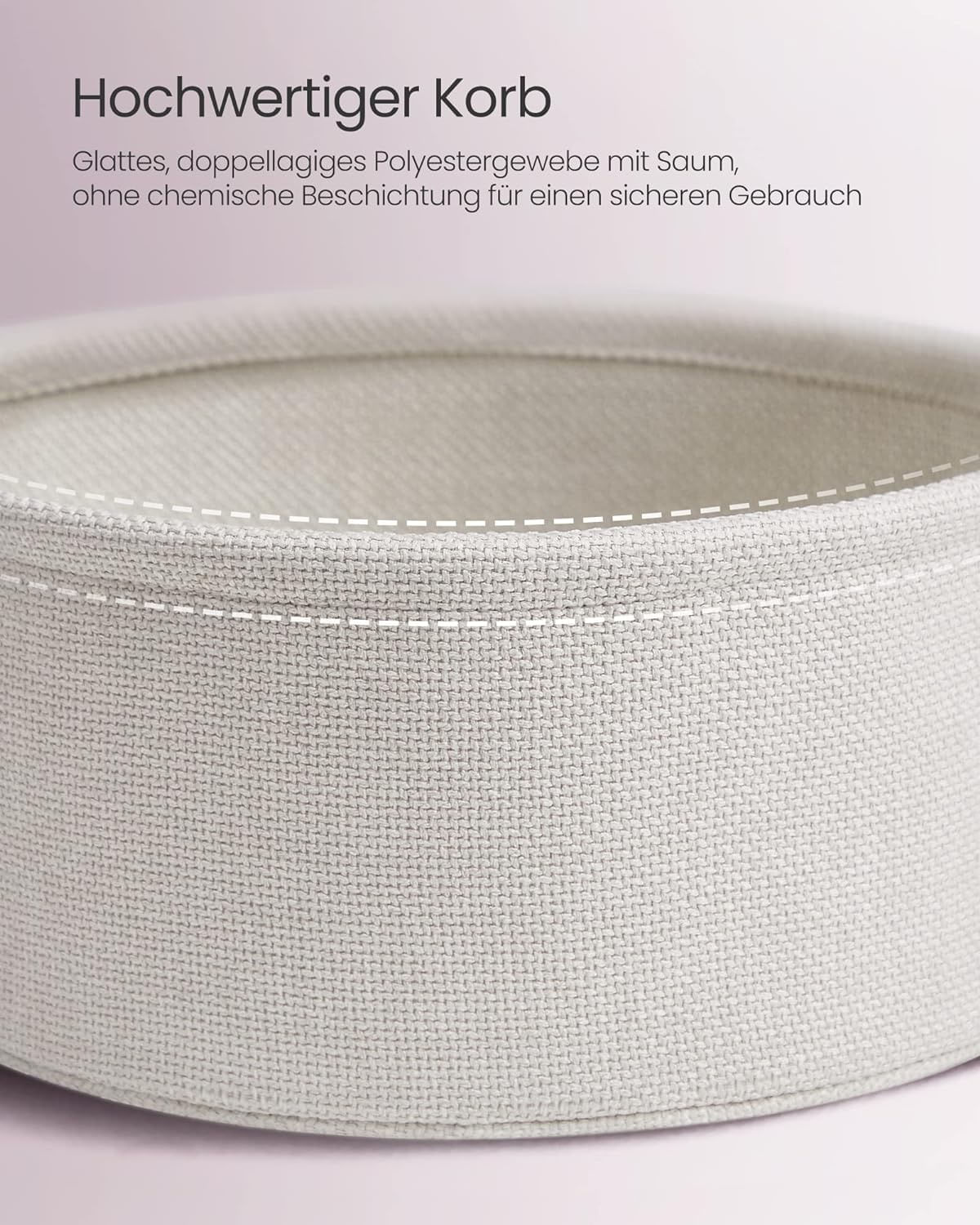 Masuta de cafea rotunda cu cos de stofa, stil modern, 45x50cm, roz cu bej — imaginea 10