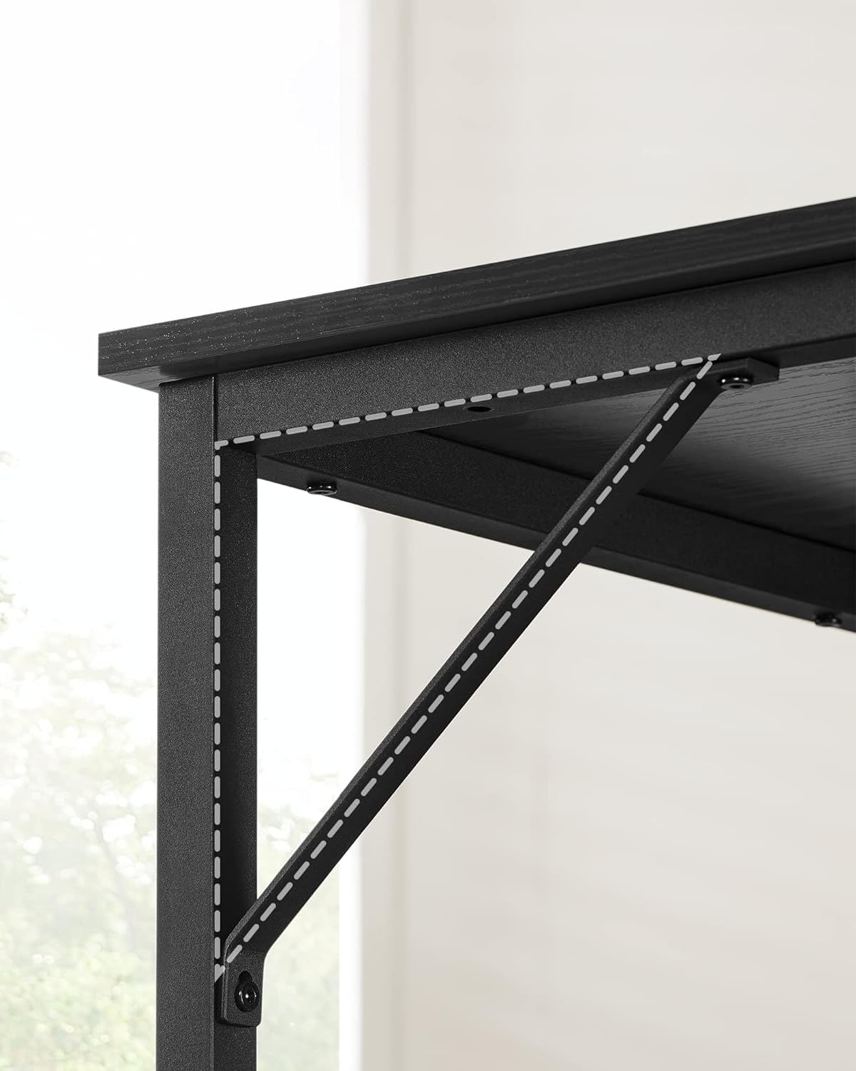 Birou cu cadru din otel, 50x100x75cm, industrial, negru