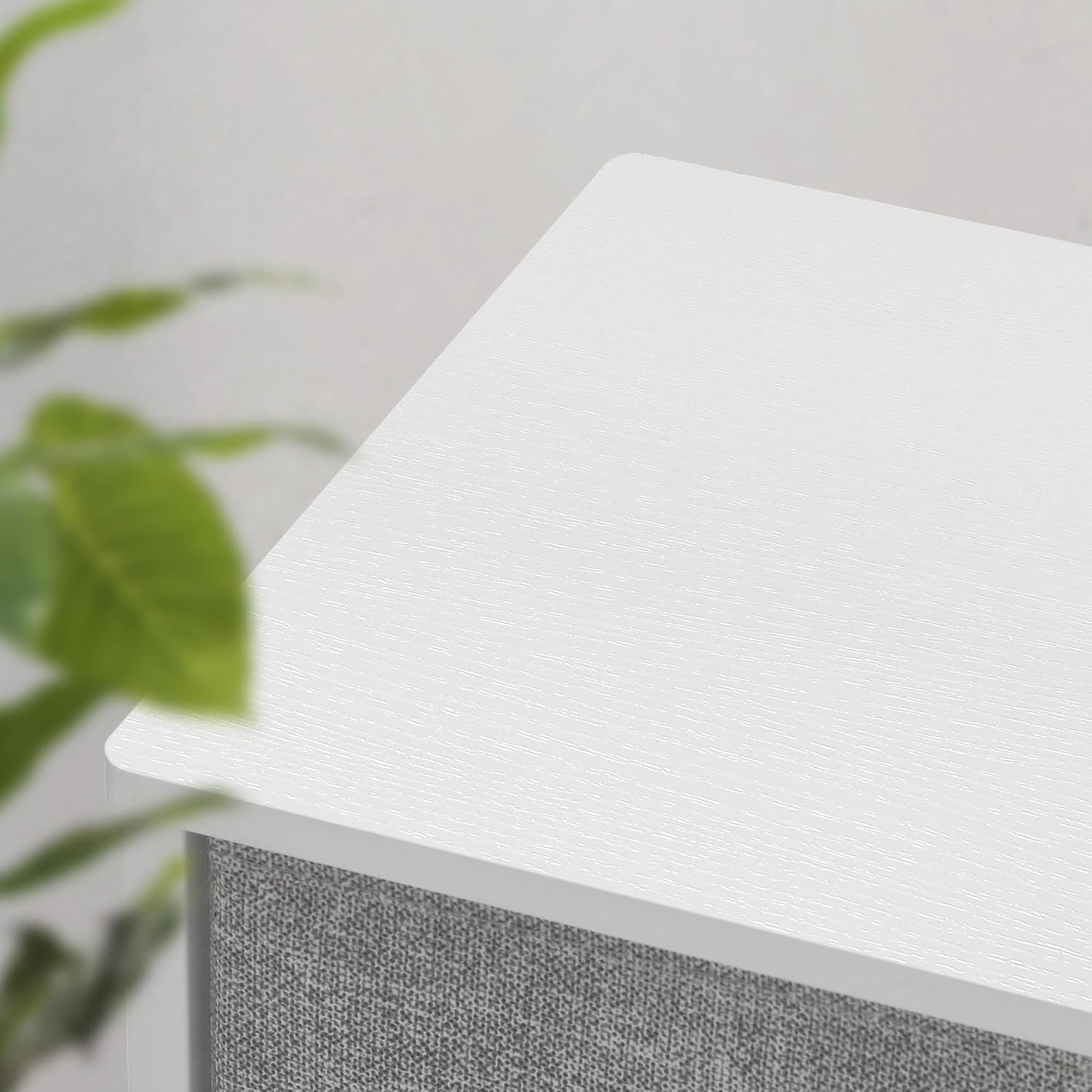 Comoda cu 8 sertare din material textil, cadru metalic si blat MDF, 80x30x81 cm, gri si alb — imaginea 3