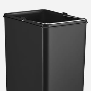 Cos de gunoi din inox cu 2 compartimente colectare selectiva, cu galeti interioare, 2x15litri, argintiu si negru