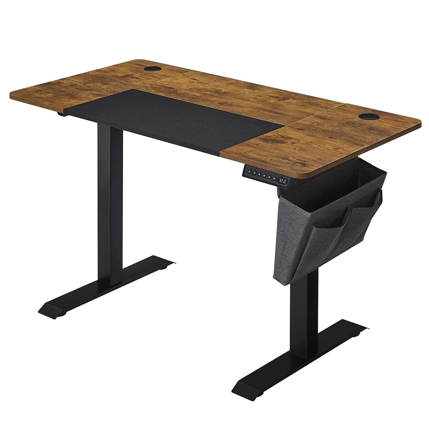 Birou cu reglaj electric pe inaltime, memorie cu 4 inaltimi, 60x120x(72-120)cm, maro rustic — imaginea 3