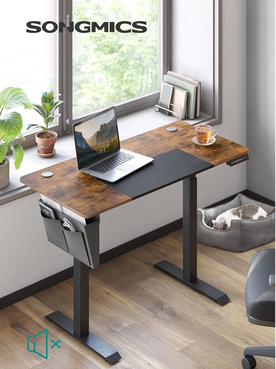 Birou cu reglaj electric pe inaltime, memorie cu 4 inaltimi, 60x120x(72-120)cm, maro rustic — imaginea 10