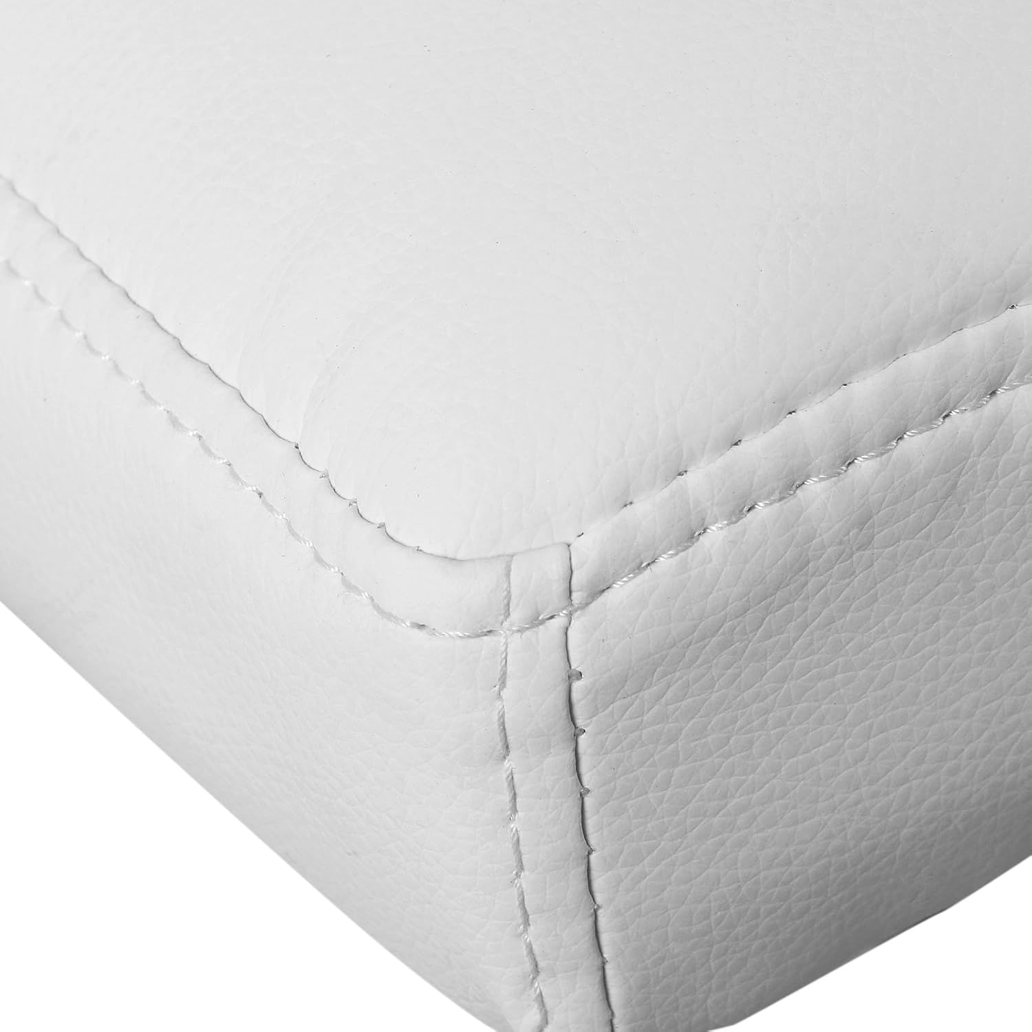 Set 2 scaune bar reglabile pe inaltime, cu spatar, sezut PU si suport picioare, rotatie 360A°, 38x45x115 cm, alb — imaginea 6