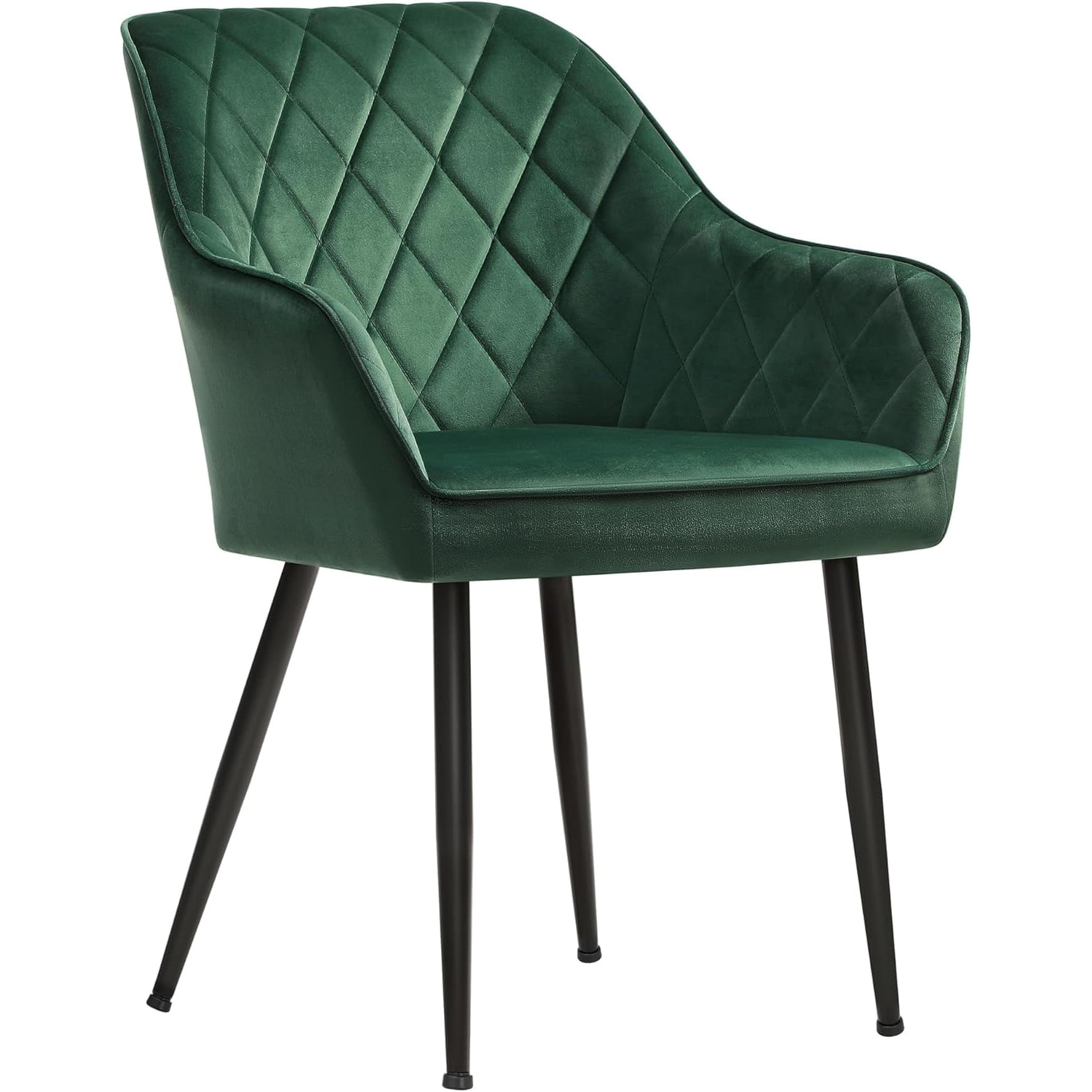 Scaun living tapitat din catifea cu cotiere, sarcina 110 kg, 63x60x85 cm, verde — imaginea 2