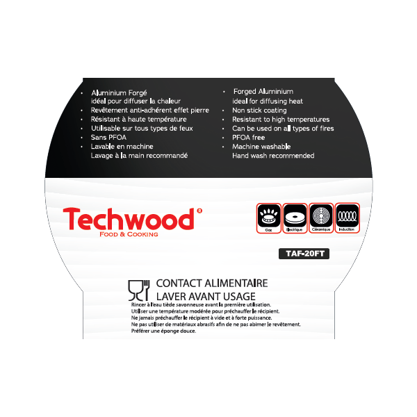Oala Techwood TAF-20FT, 20cm, aluminiu forjat, PFOA free, marmorata, compatibilitate universala — imaginea 3