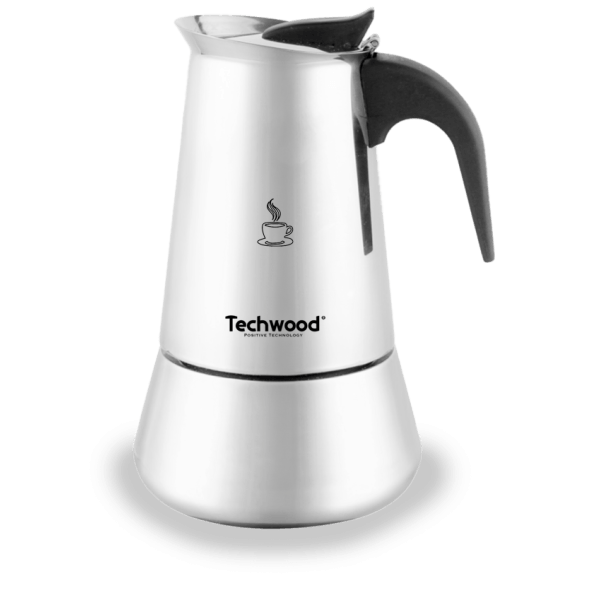 Cafetiera moka pentru aragaz Techwood TCA-112i, 12 cesti, inox, toate tipurile de sursa de caldura