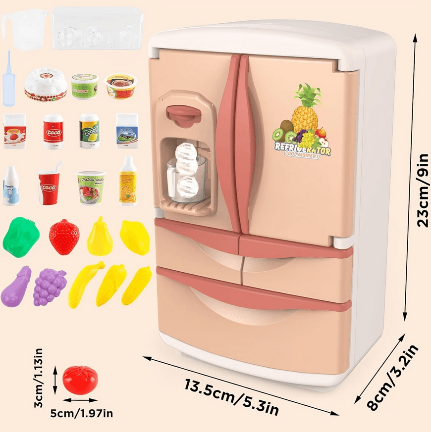 Frigider de jucarie interactiv cu lumini, sunete si simulare gheata, 29 accesorii, 3ani+