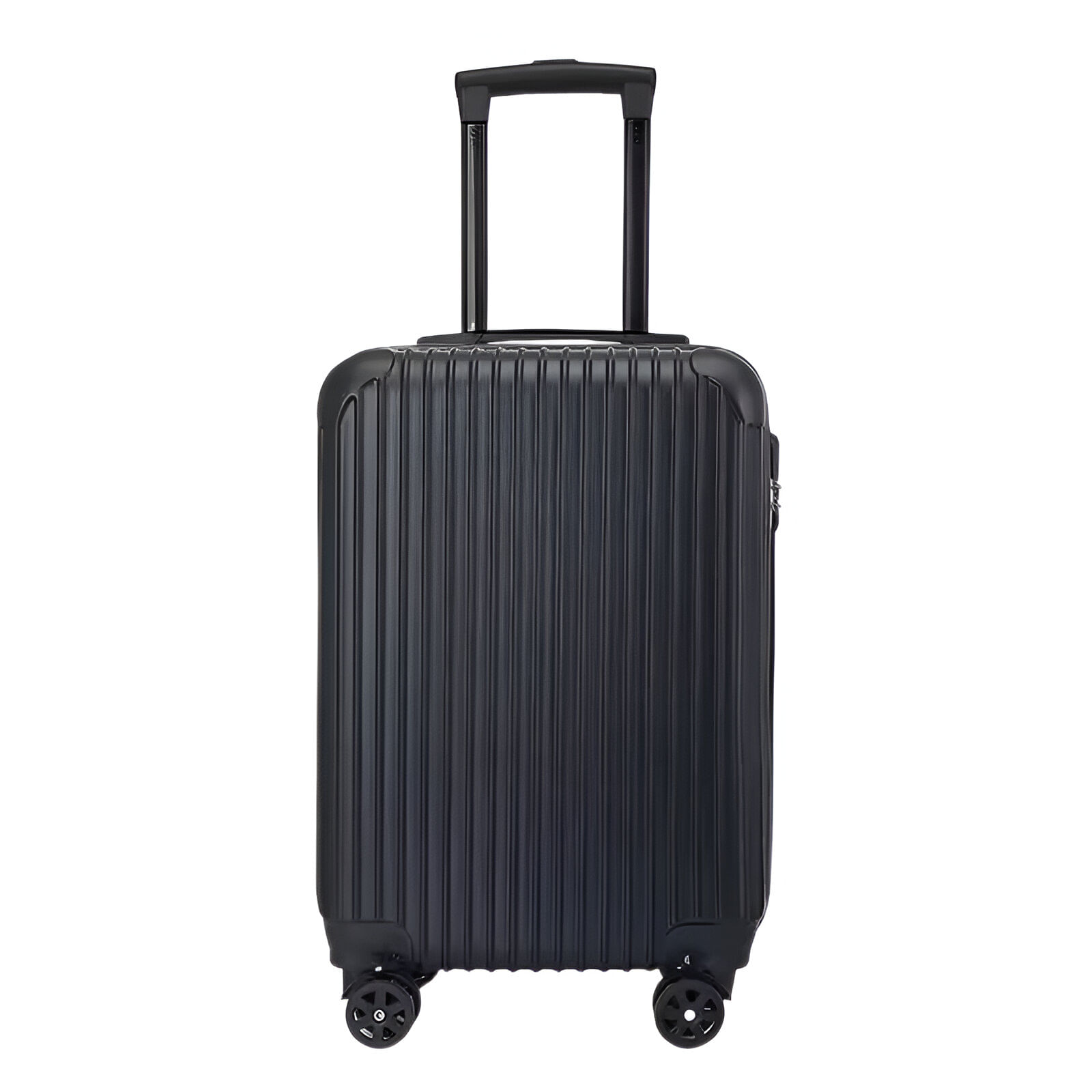 Troler voiaj, 4 roti duble 360 grade, ABS, inchidere cifru, Negru, 33x22x55cm
