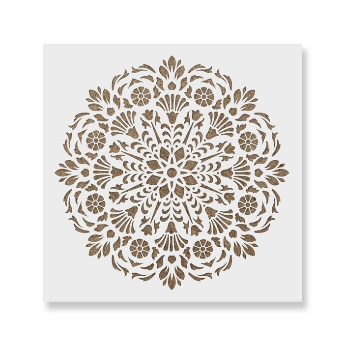 Sablon Perete vopsire, tencuiala 0.7mm Lirio Mandala Refolosibil, model MXSP7149, 200 x 200 mm