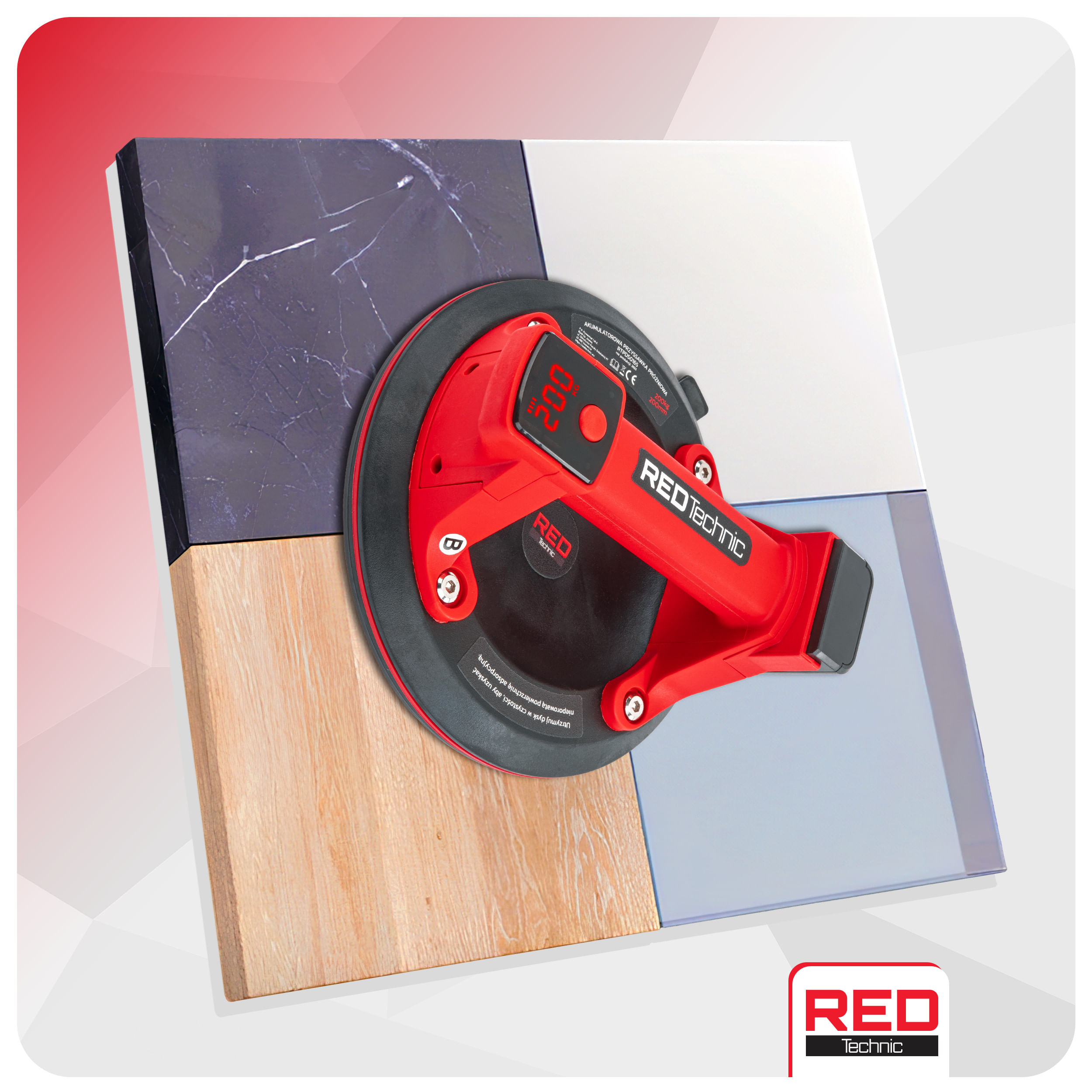 Ventuza cu vid, Red Technic, 200 kg, 200 mm diametru, RTPDS0165 — imaginea 6