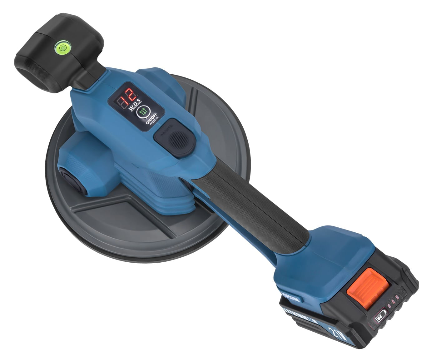 Ventuza vibratoare cu baterie, 190 mm, 21V, 2x baterii 2Ah, 80 kg adsorbtie, WDS2694 — imaginea 8