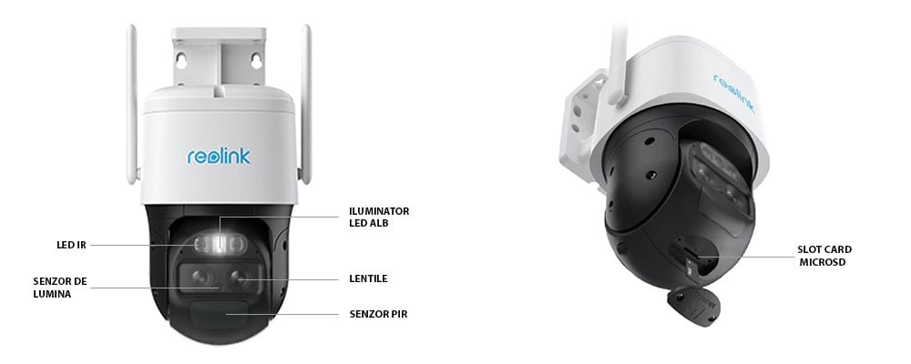 Camera de supraveghere Reolink TrackMix cu panou solar, WIFI, 4MP, detectare persoana/vehicul, doua obiective