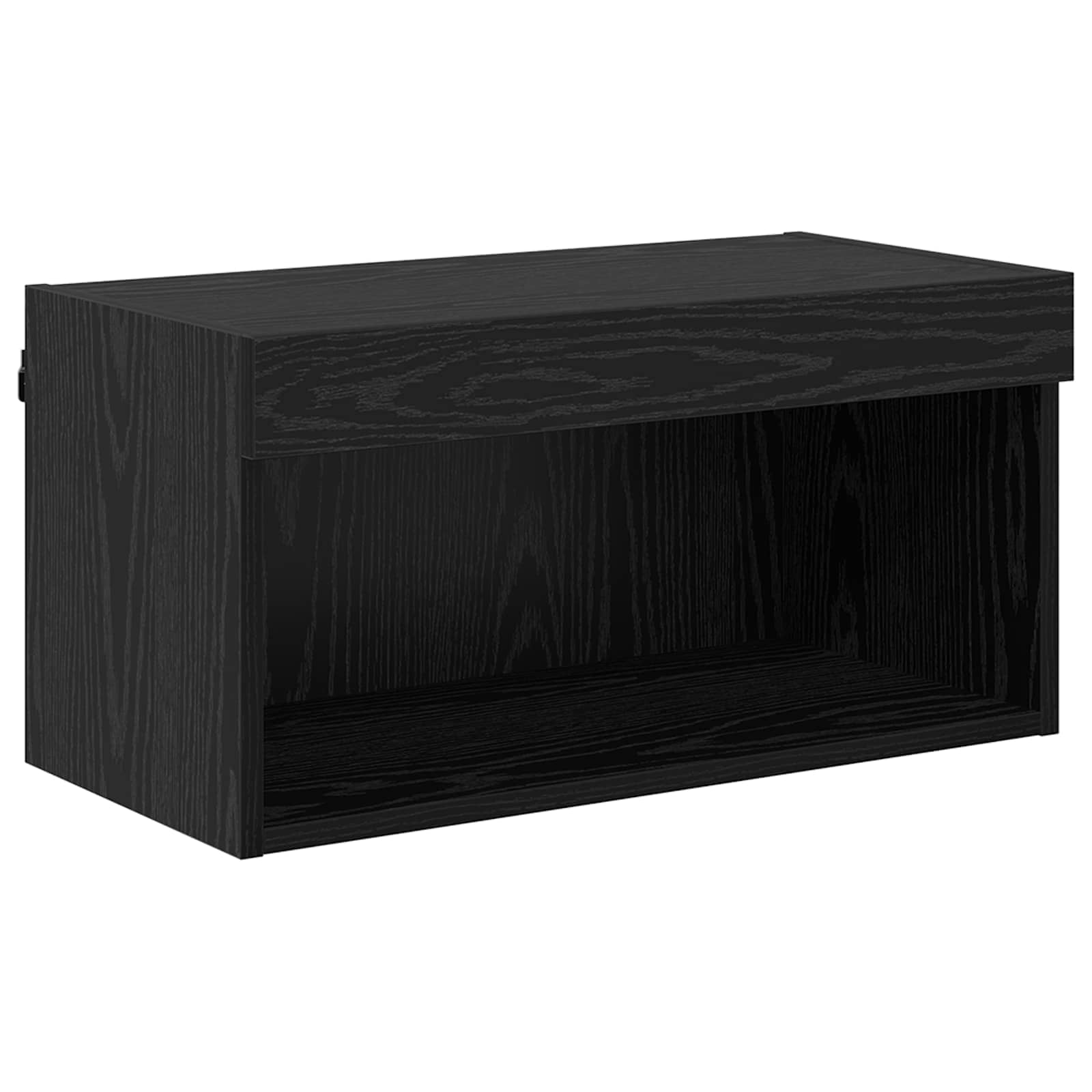Cabinet TV cu lumini cu banda LED 8 pcs Stejar Negru Sticla — imaginea 6