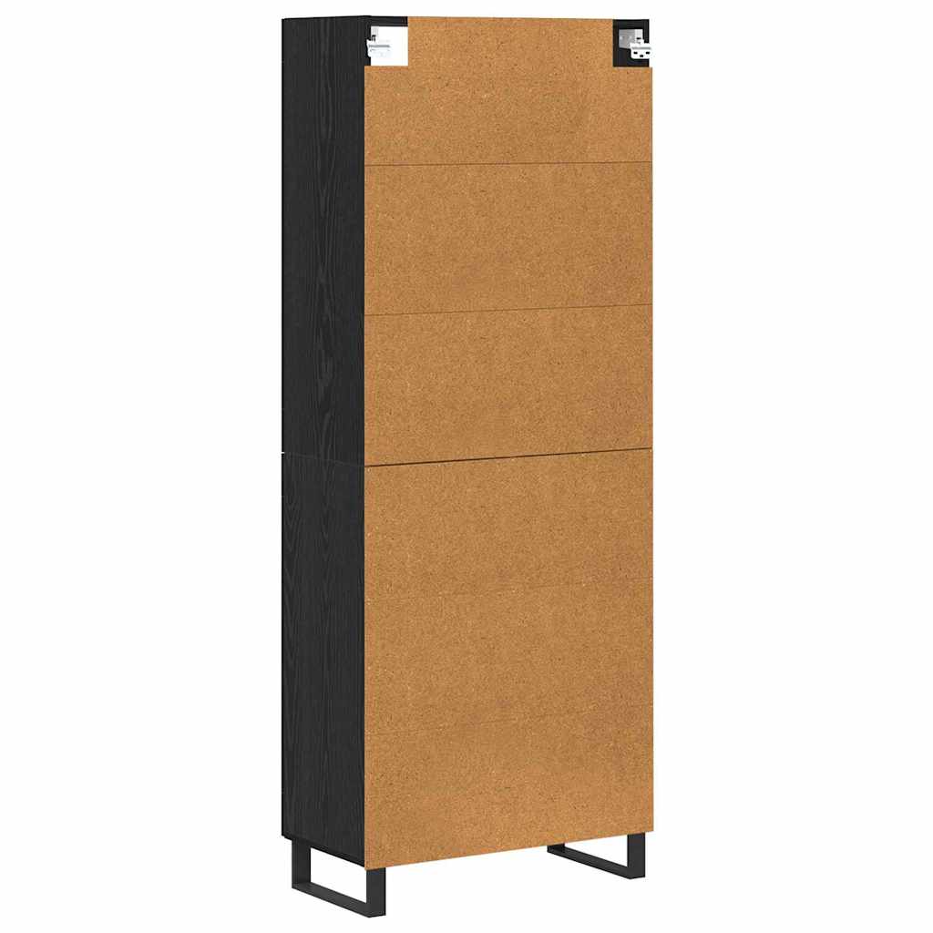 Bufet Stejar Negru 69,5 x 34 x 180 cm Lemn compozit — imaginea 3