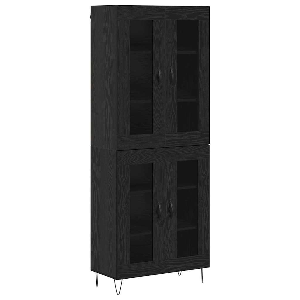 Bufet Stejar Negru 69,5 x 34 x 180 cm Lemn compozit